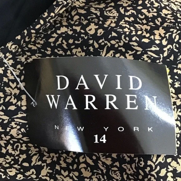 David Warren Black Taupe Vintage Sleeveless Maxi Dress Size 14 NWT - Picture 10 of 11